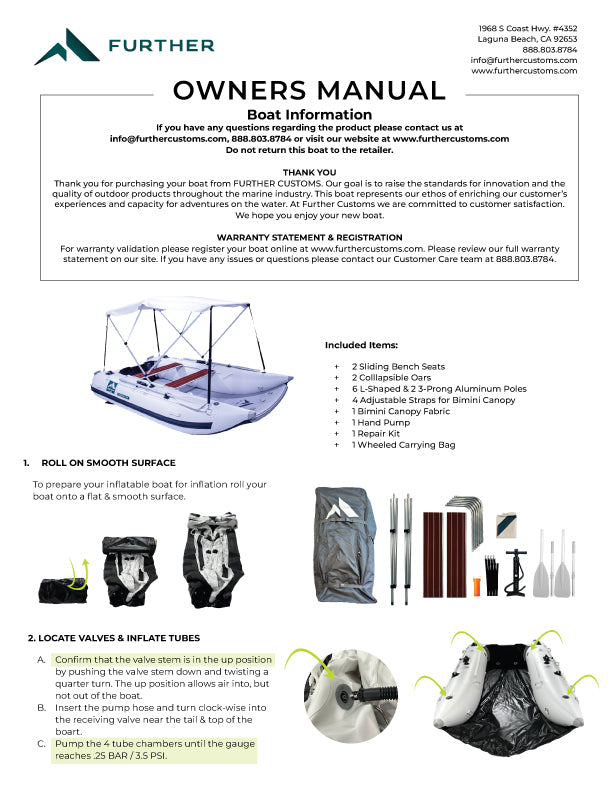 Further Catamaran Owners Manual Front Page