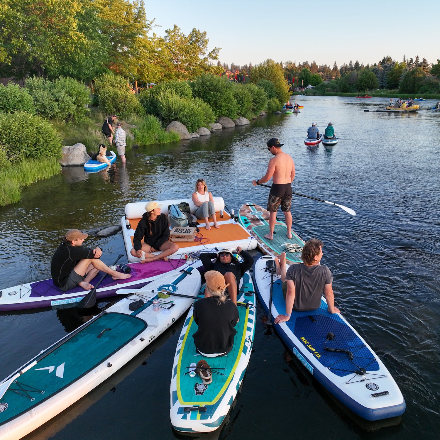 Further Customs 778 Avalon Inflatable Dock Swim Platform Swimstep PopUP Floatable Deck Freshwater Lake Swim Up PopUp Dock Hangout Paddleboards iSUP Deschutes River Bend Oregon