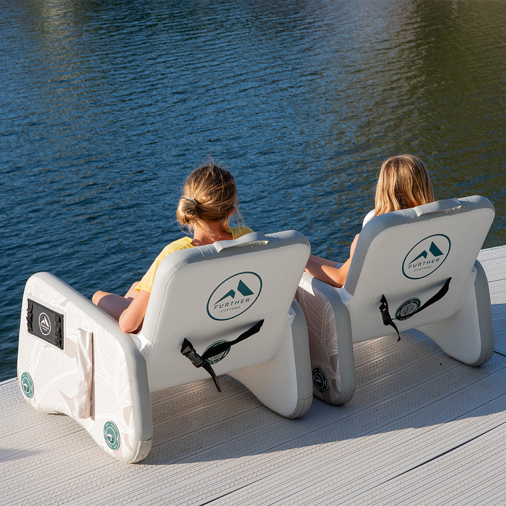 Further Custom Inflatable Boat Chair Marine Furniture to Best Packable Chair for popup pop up Dock and Lounging Lakeside Shoreline for Lake