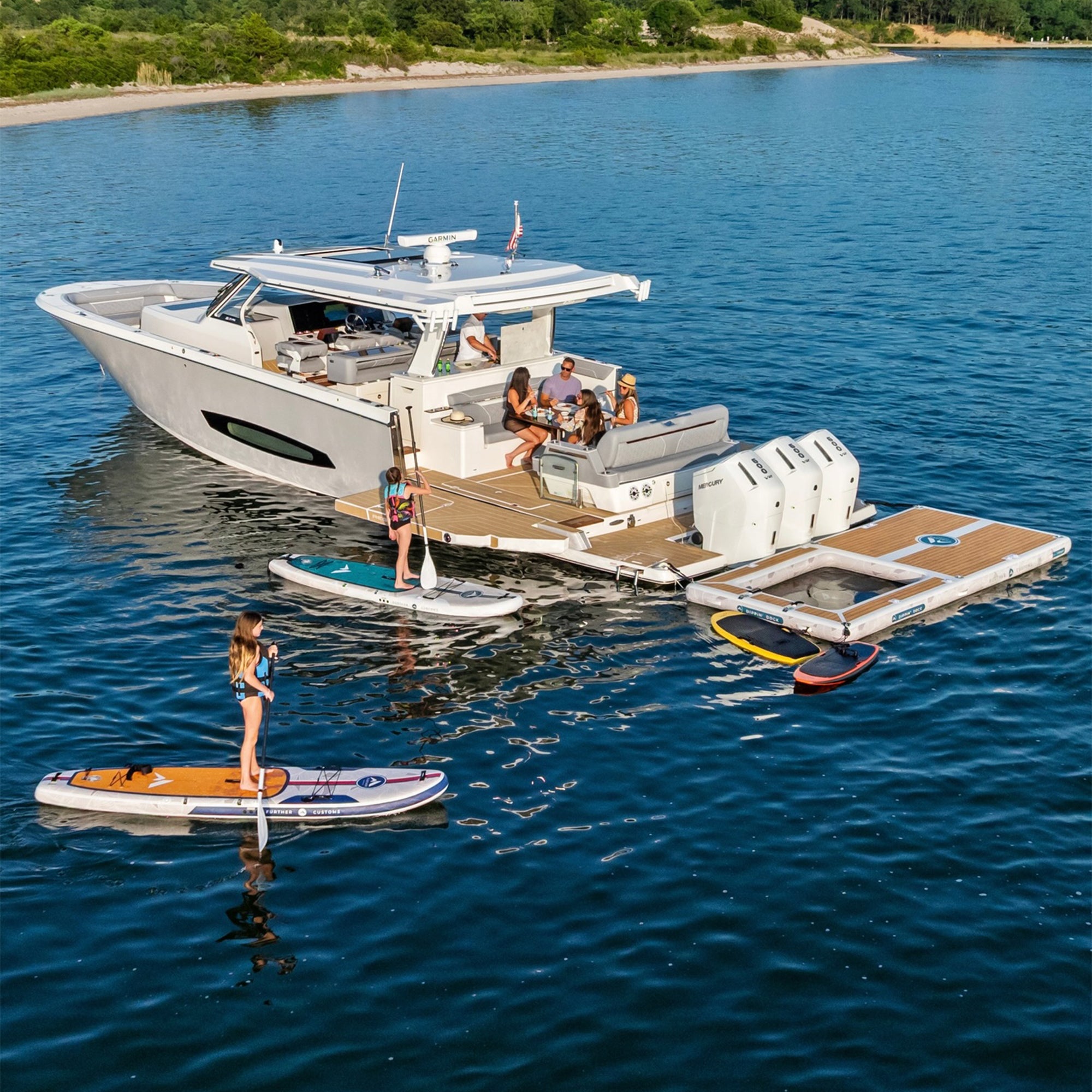 Further Customs Mariner Inflatable Paddleboard Regal Boats Yacht Dipping Dock Aquadock Floating Swim Platform Swimstep Extender Strongs Marine