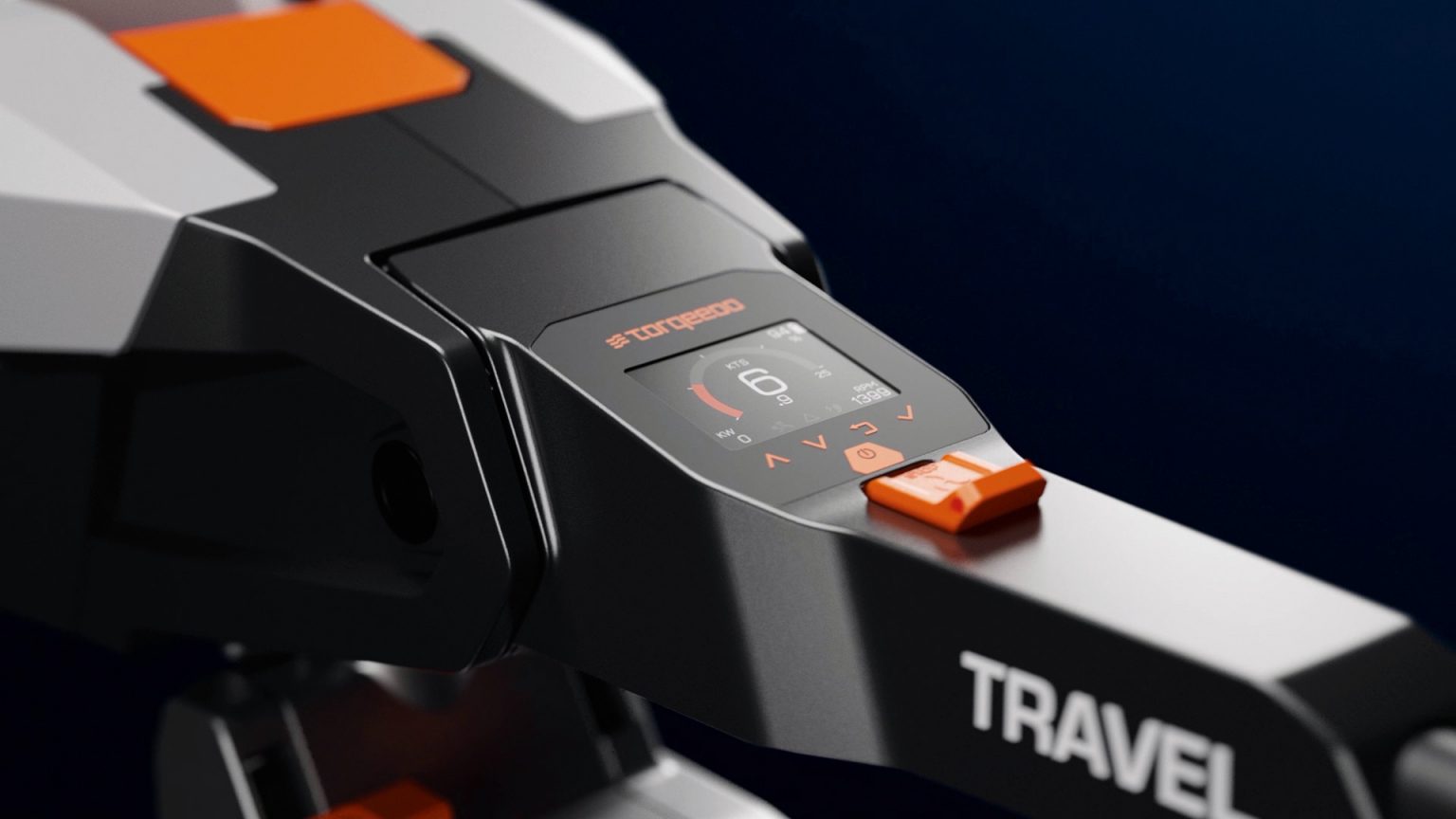 Further Customs Torqeedo Travel S Electric Outboard Engine Best Motor for Dinghy Tender Package Quiet Lightweight Interface Display Closeup