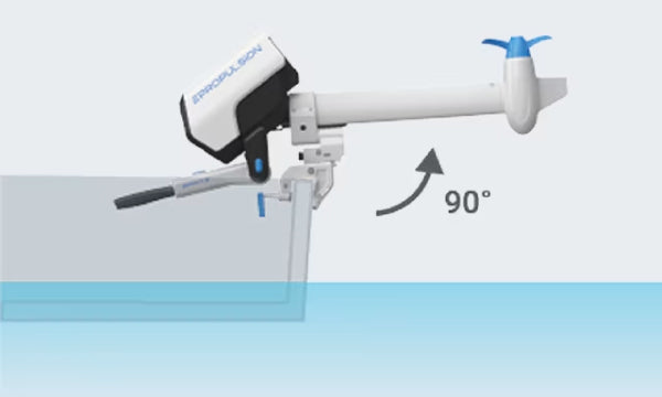 epropulsion spirit angle tilt adjust to 90 degrees for beaching small vessels