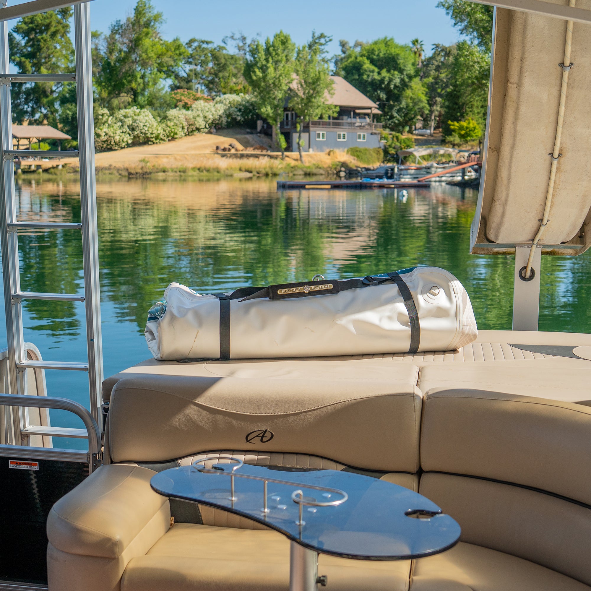 Further Customs 778 Avalon Dock Inflatable Yacht Swim Platform Floating Folding Stowable Deflated popup dock Pop Up Deck Package Best Kid Friendly Wake Boat Summer Lounge 