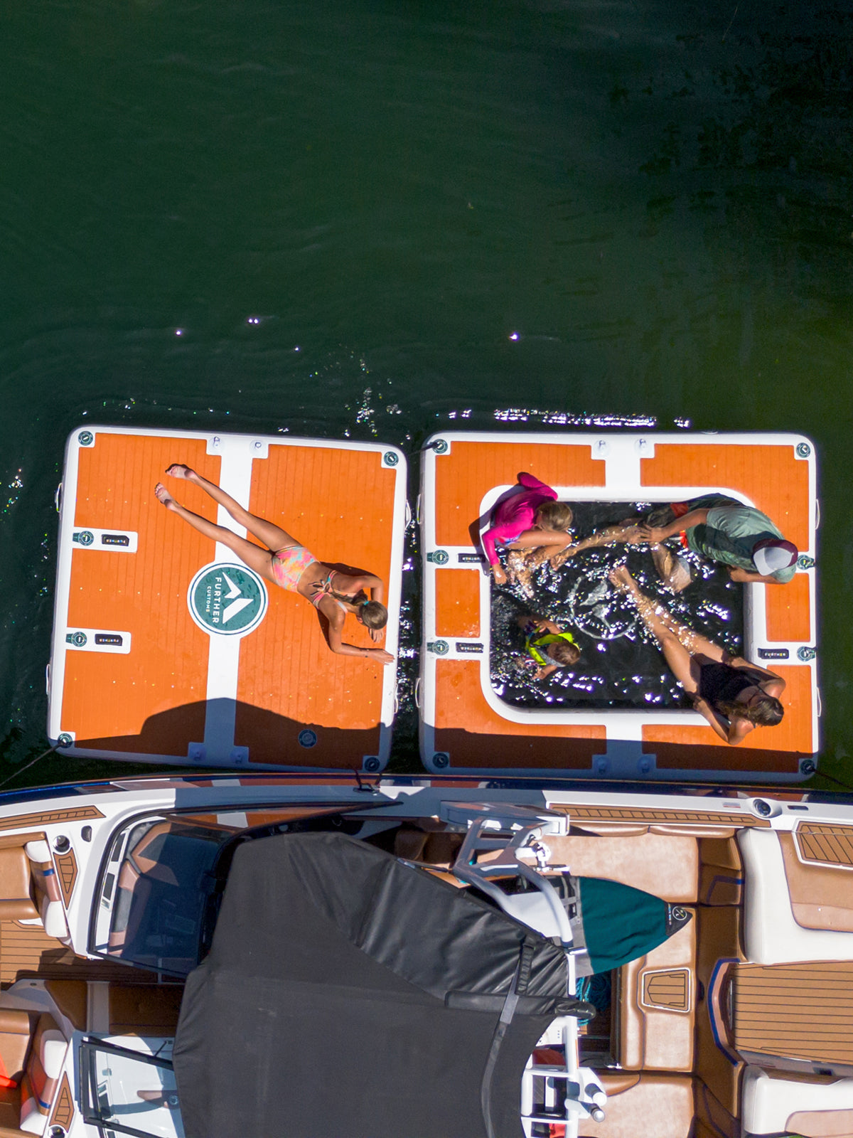 Further Customs 778 Avalon Dock Inflatable 878 Pad Water Hammock Swimstep Lounge Boat Deck Mesh Lilypad  Sun Chill Hangout Nautique Lake Tulloch Pad Aqua Platform