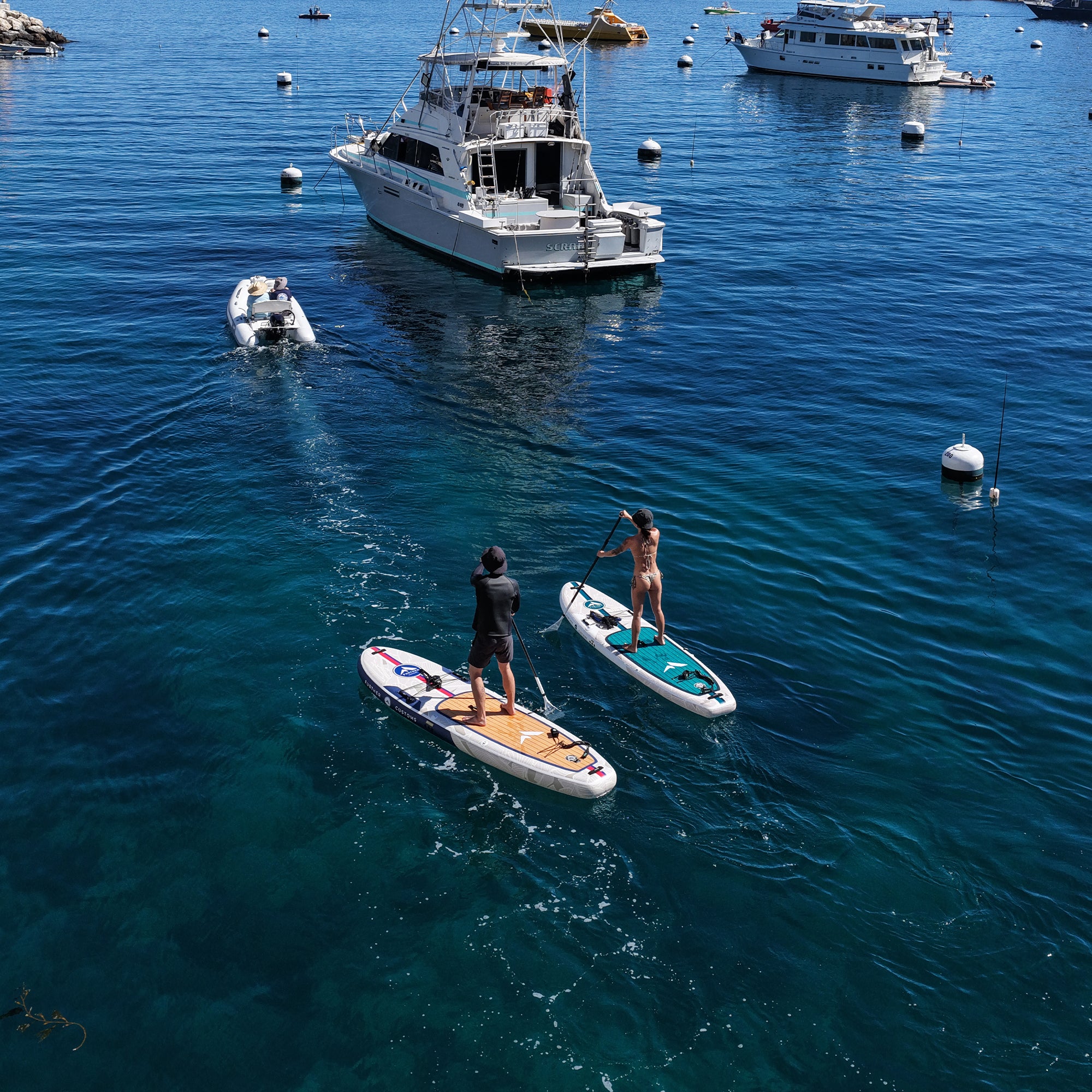 Further Customs Paddleboard Rentals Catalina Island Avalon Mariner Harbor SUP Paddle Board Boating Tender Descanso Joe's Rent a Boat