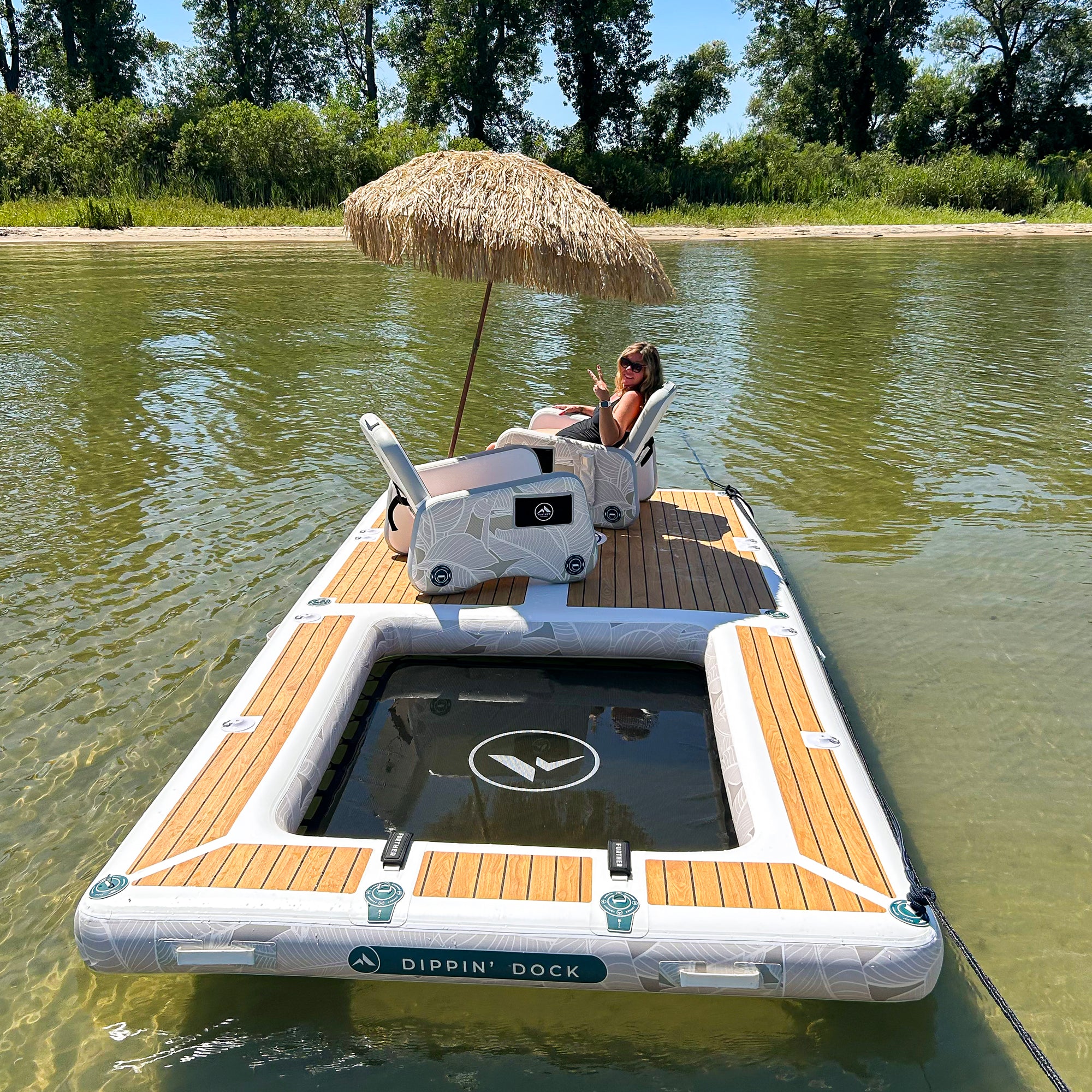 Further Customs Dippin Dock 1pc Inflatable Dock Floating Seasonal Swim Platform Portable Water Hammock Aquadock POP Aqua Dock