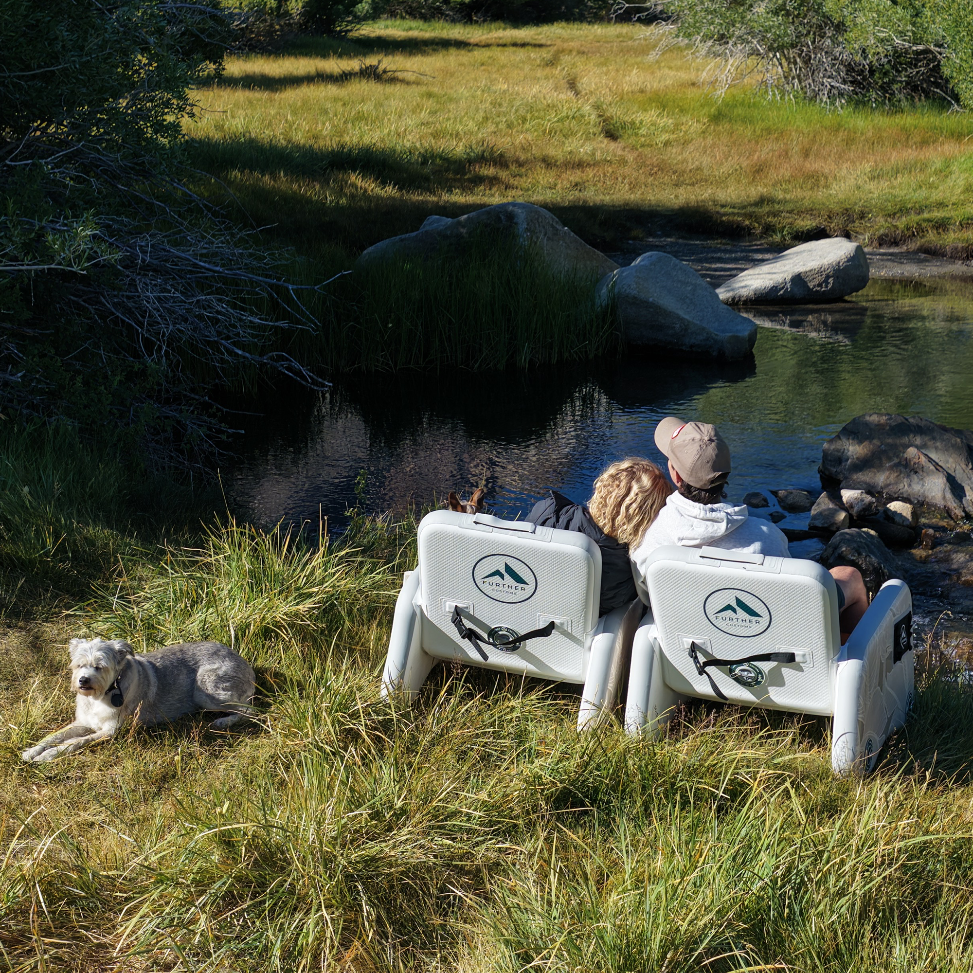 Further Customs Captains Chair Inflatable Camping Furniture popup Convict Lake Resort Mammoth Lakes