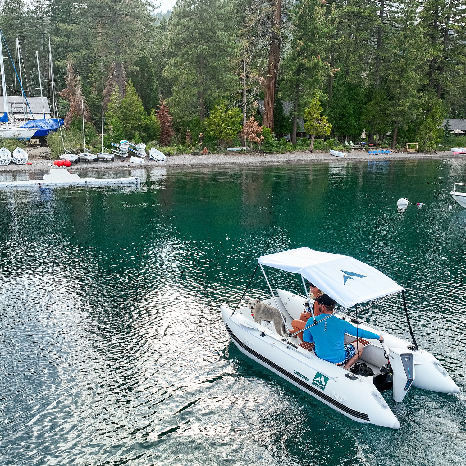 Further Customs Laguna 330 Inflatable Catamaran Kit Tender for Shore Service Lake Tahoe Chambers Landing Dinghy