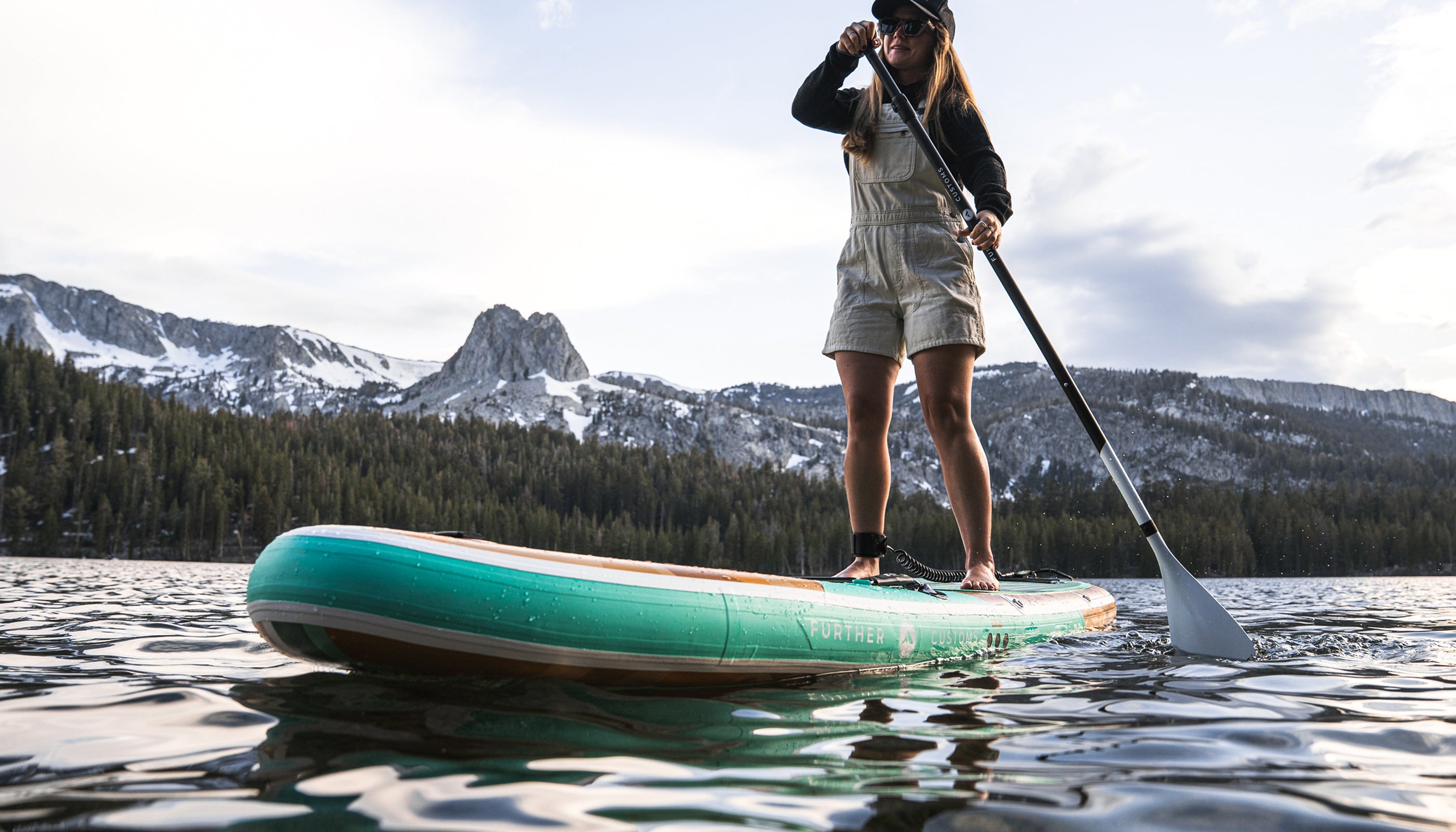 Further Customs Tamarack Sage 11 ft Inflatable Paddleboard Kit SUP iSUP Welded Woven Dropstitch Mammoth Lakes Sierra Nevada Lake Mary