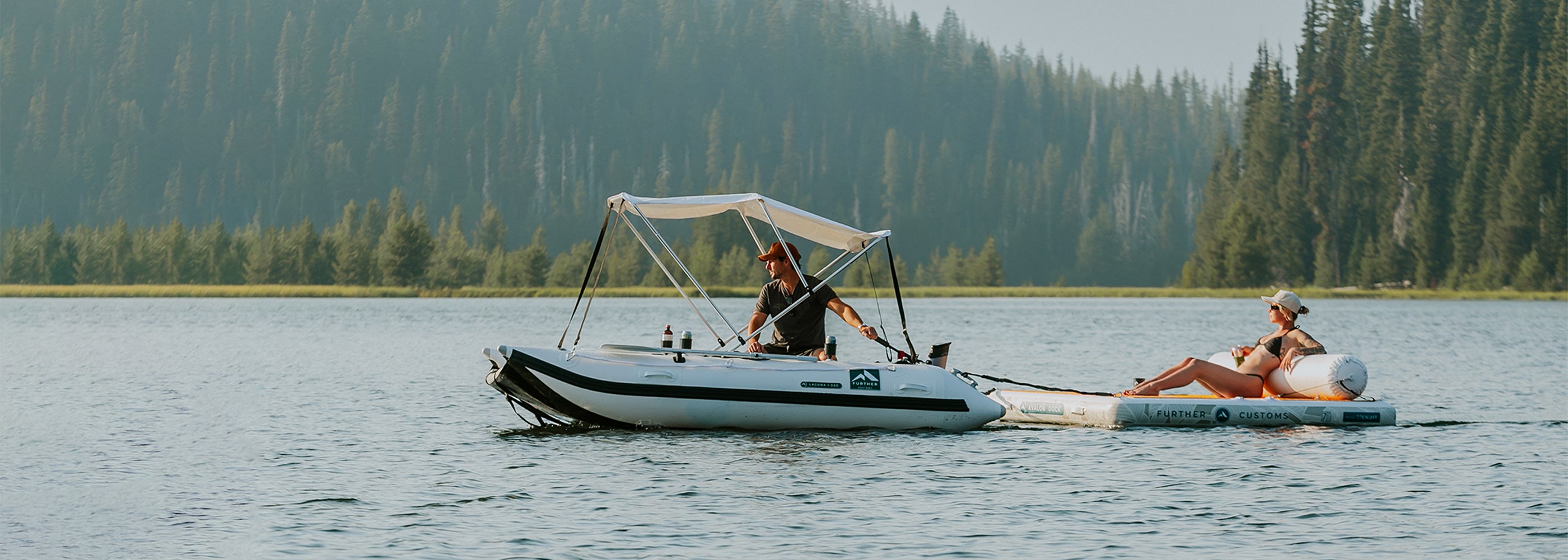 Further Customs Laguna Inflatable Catamaran Best Dinghy for RV & Overland Van Travel Camping Packable Lightweight